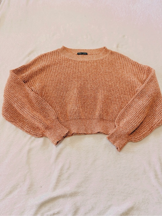 SHEIN Sweaters - SHEIN Cropped Ribbed Sweater in Peach